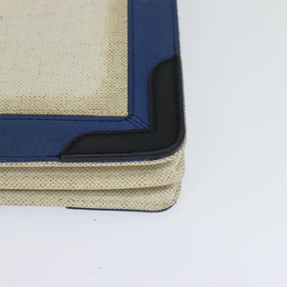 Balenciaga Navy Pochette Canvas and Leather, BEIGE, CANVAS, Shoulder bag