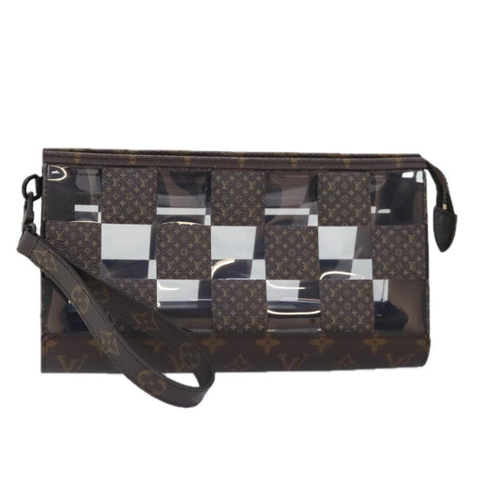 Louis Vuitton Chess Stand Pouch Canvas, BROWN, CANVAS, Clutche & pouche