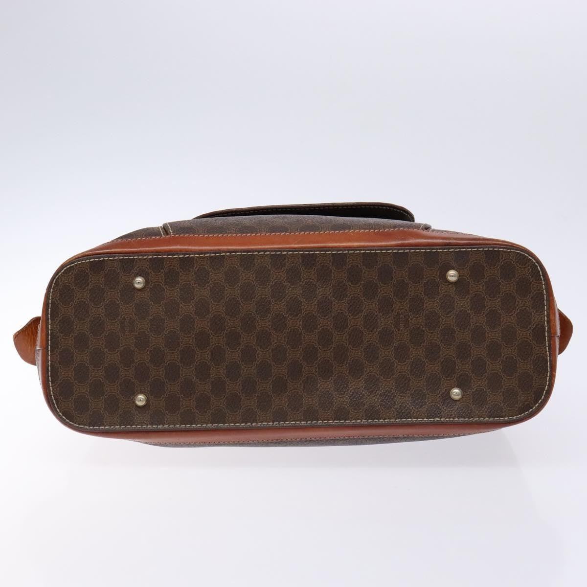 Celine Macadam Handbag Macadam with leather, BROWN, CANVAS, Handbag