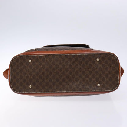 Celine Macadam Handbag Macadam with leather, BROWN, CANVAS, Handbag