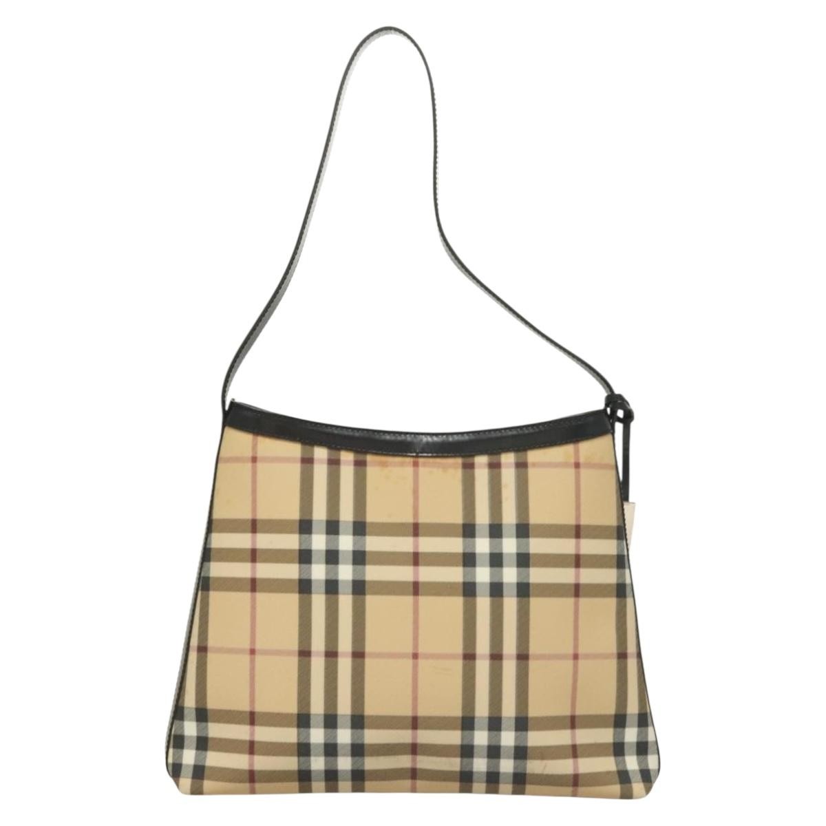 Burberry Shoulder Bag Nova Check Canvas, BEIGE, PVC, Shoulder bag