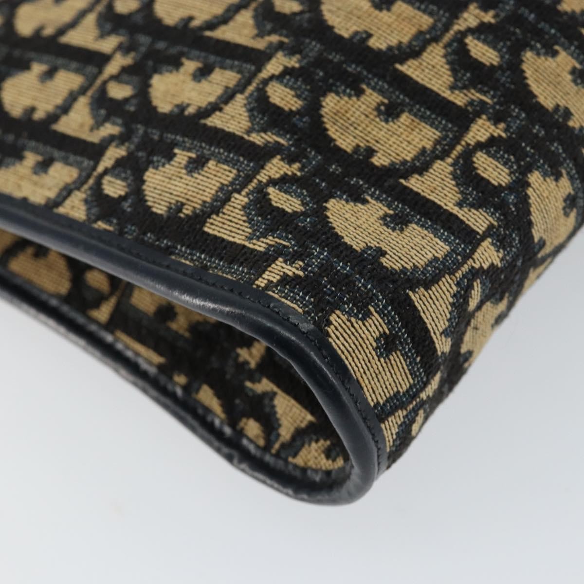 Christian Dior Vintage Trotter Shoulder Bag Canvas, NAVY, CANVAS, Shoulder bag