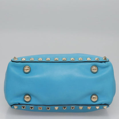 Valentino Garavani Rockstud Tote Soft Leather, BLUE, LEATHER, Tote bag