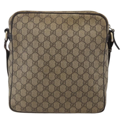 Gucci Front Zip Messenger GG Coated Canvas, BROWN, CANVAS, Shoulder bag