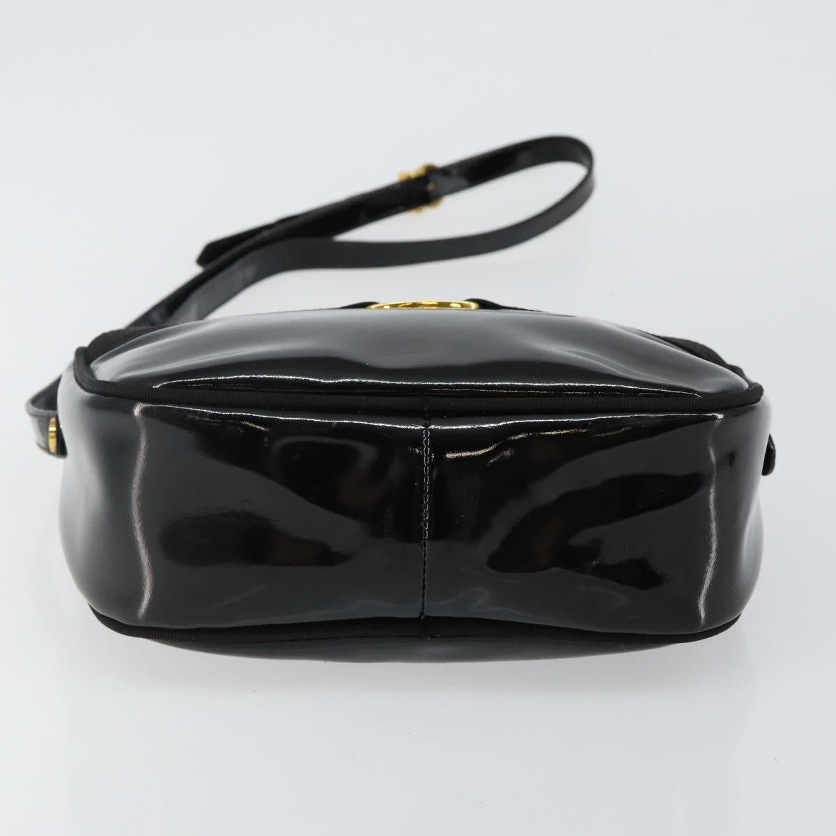 Salvatore Ferragamo Vala Shoulder Bag Patent Leather, BLACK, PATENT_LEATHER, Shoulder bag