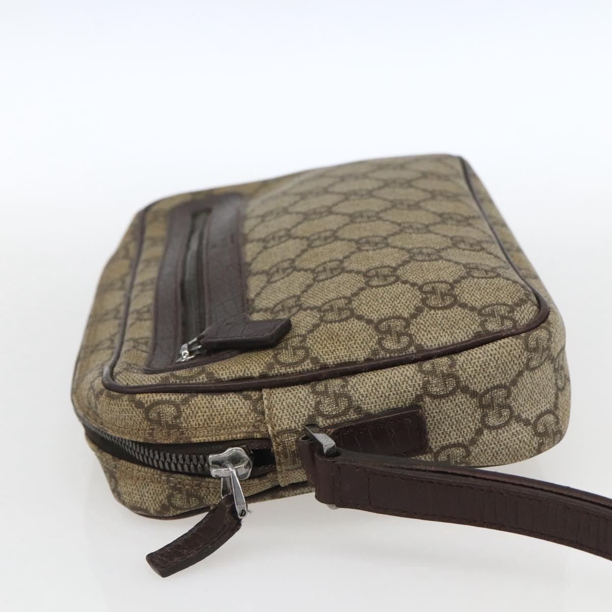 Gucci Wristlet Clutch GG Coated Canvas, BEIGE, CANVAS, Clutche & pouche