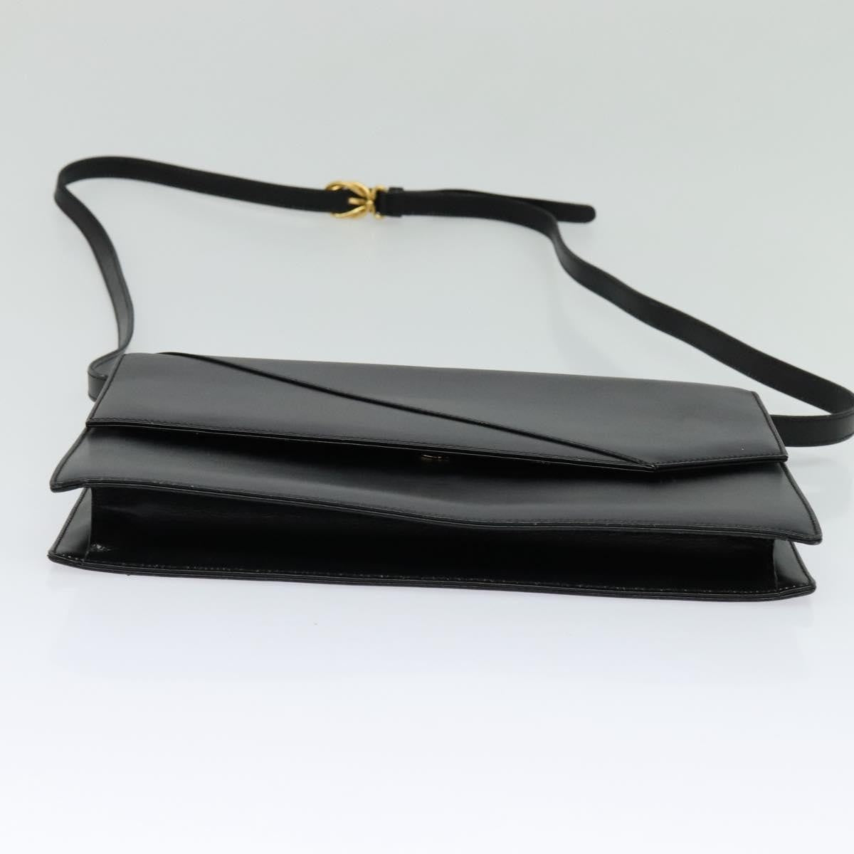 Gucci Vintage Flap Shoulder Bag Leather, BLACK, LEATHER, Shoulder bag