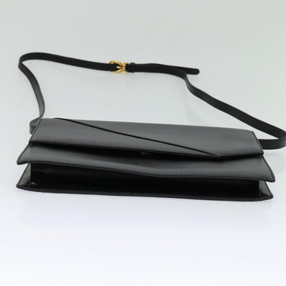 Gucci Vintage Flap Shoulder Bag Leather, BLACK, LEATHER, Shoulder bag