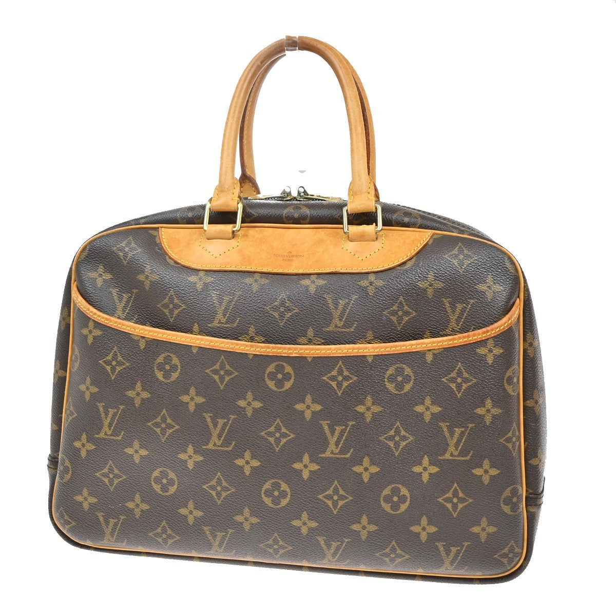 Louis Vuitton Deauville Handbag Monogram Canvas, BROWN, LEATHER, Handbag