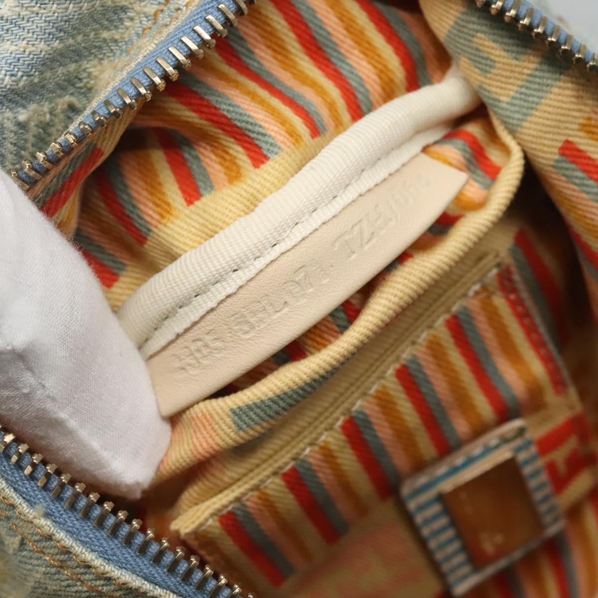 Fendi Boston Bag Denim, BLUE, DENIM_JEANS, Handbag