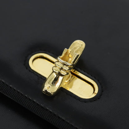 Salvatore Ferragamo Chain Flap Shoulder Bag Leather, BLACK, LEATHER, Shoulder bag