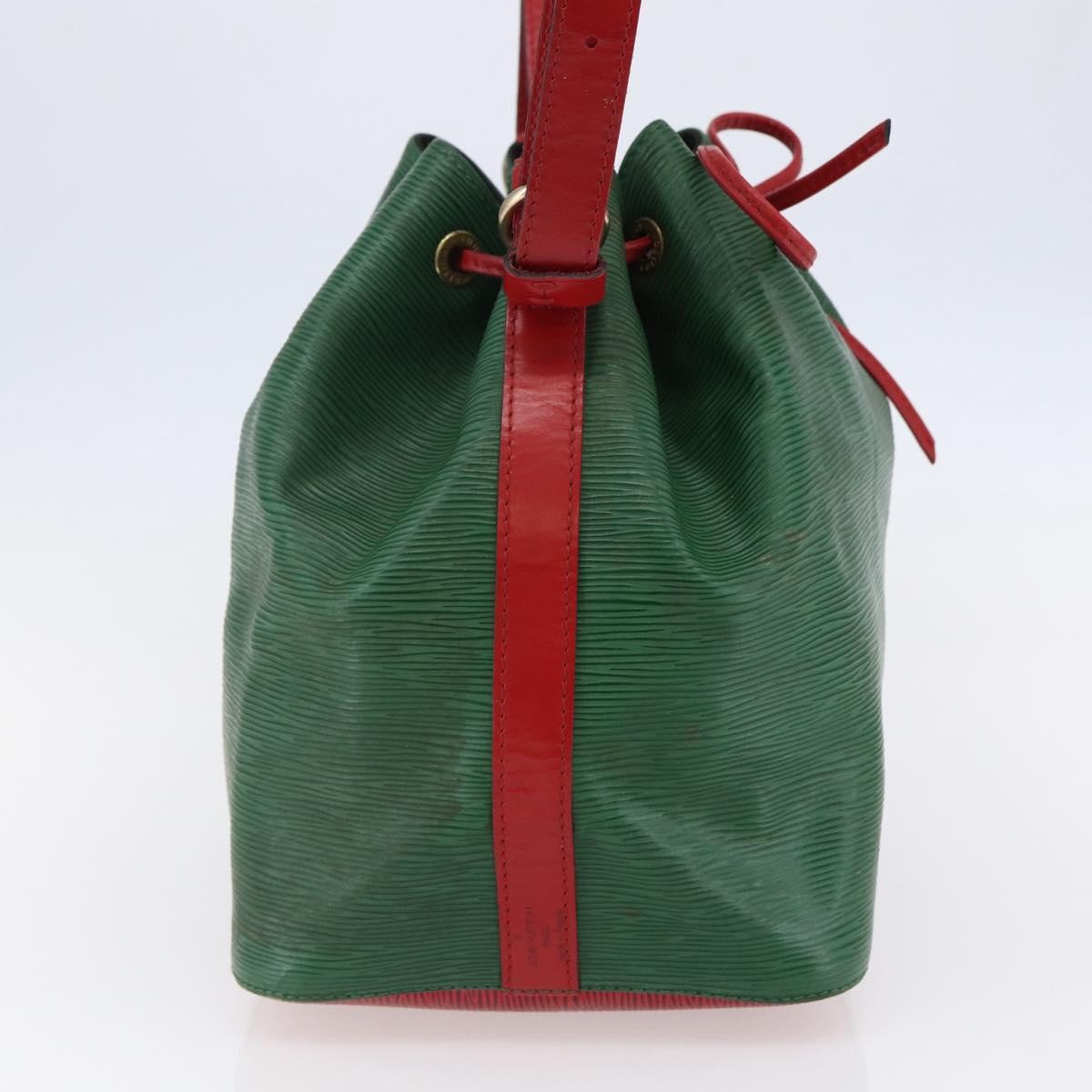 Louis Vuitton Petit Noe Handbag Two Tone Epi Leather, GREEN, LEATHER, Handbag