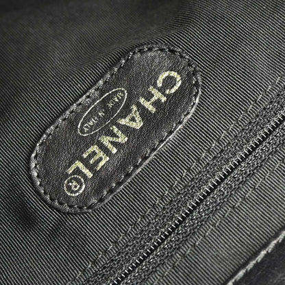 Chanel Vintage CC Resin Chain Tote Leather, BLACK, LEATHER, Tote bag