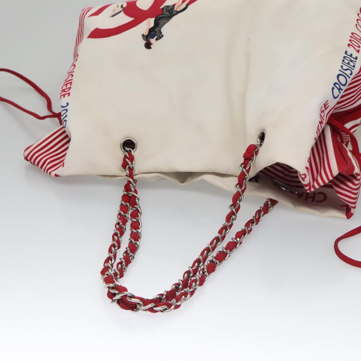 Chanel Paris-Venice Bon Bon Tote Printed Canvas, WHITE, NYLON, Tote bag