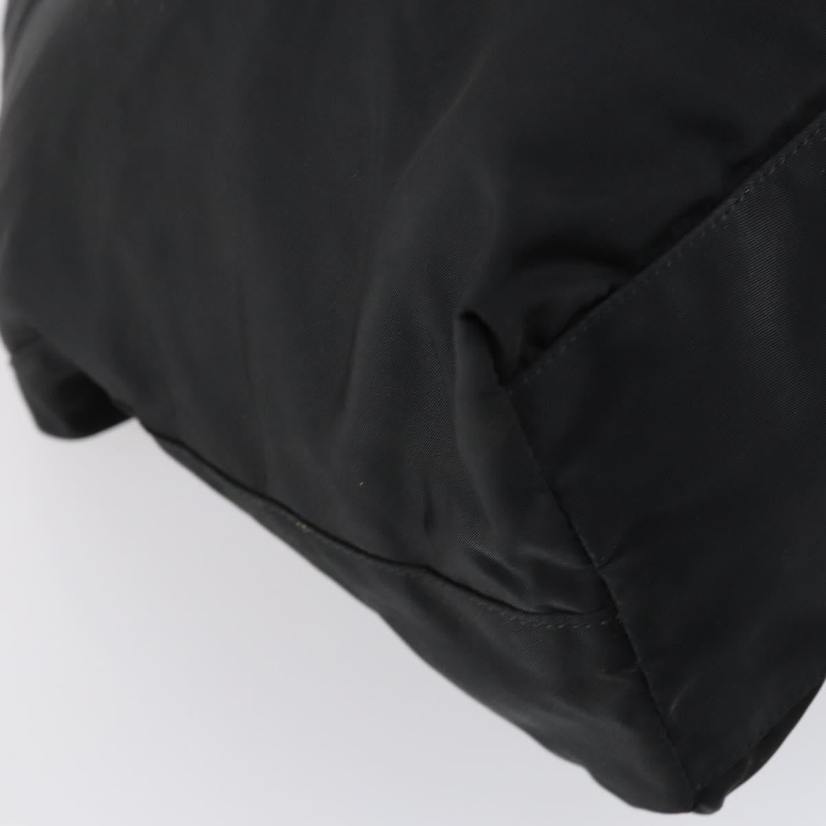 Prada Convertible Metal Handle Satchel Quilted Tessuto, BLACK, NYLON, Tote bag