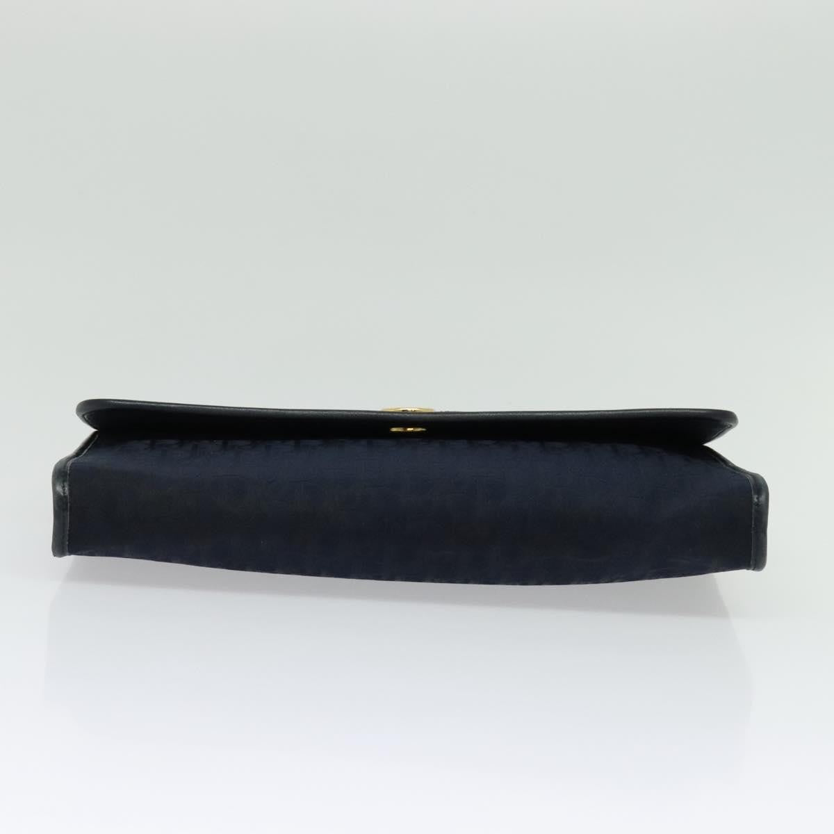 Christian Dior Vintage Chain Flap Shoulder Bag Diorissimo Canvas, NAVY, CANVAS, Shoulder bag