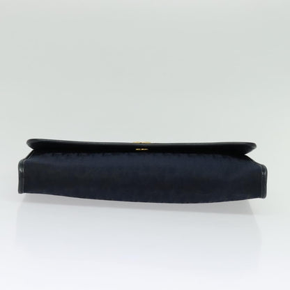 Christian Dior Vintage Chain Flap Shoulder Bag Diorissimo Canvas, NAVY, CANVAS, Shoulder bag