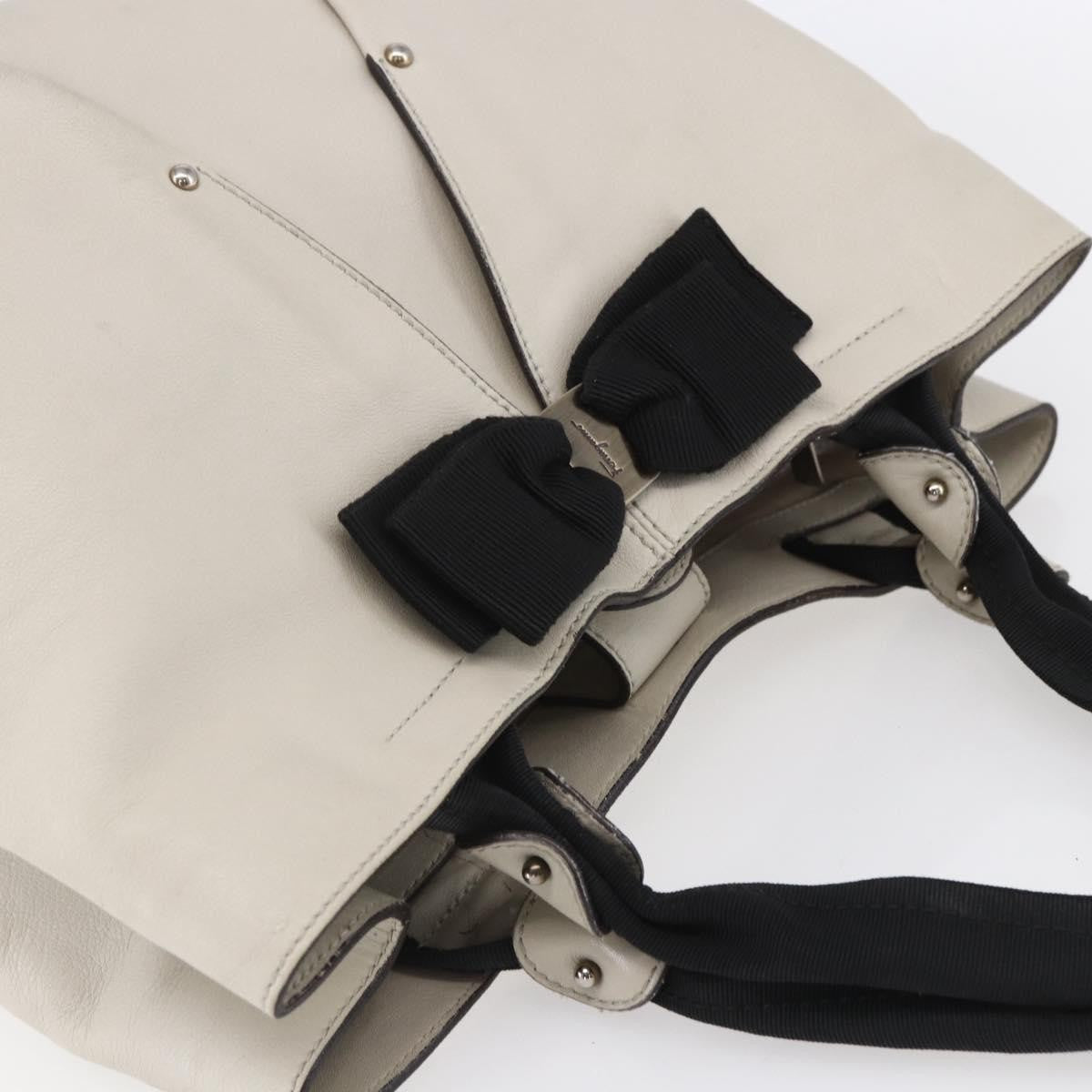 Salvatore Ferragamo Vala Handbag Leather, ECRU, LEATHER, Handbag