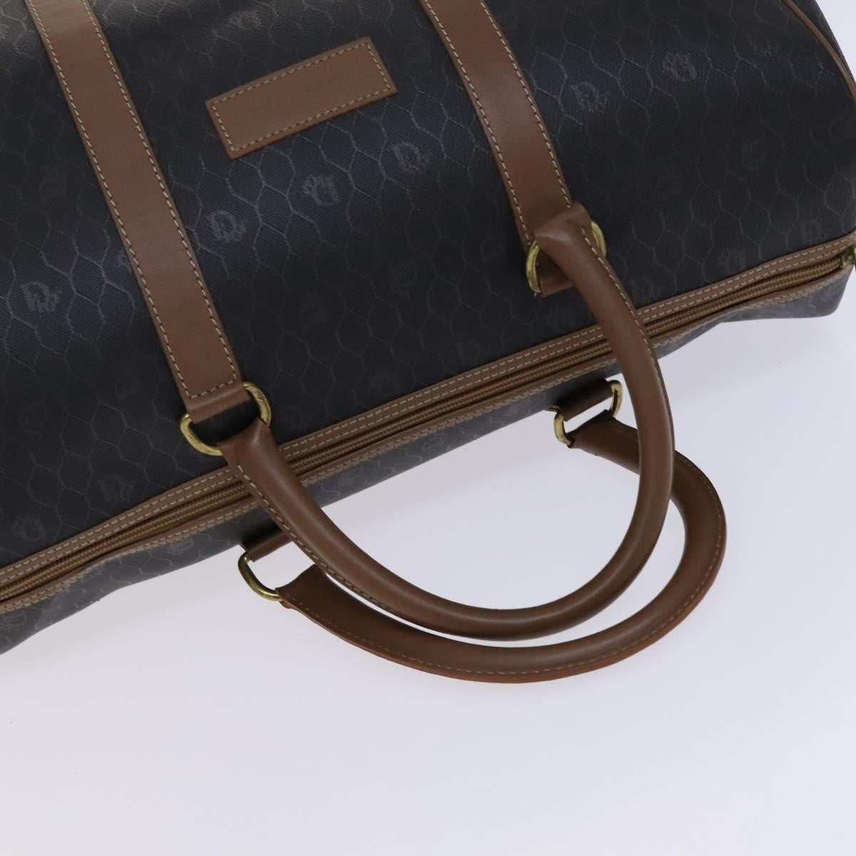 Christian Dior Vintage Honeycomb Handbag Canvas Leather, BLACK, CANVAS, Handbag