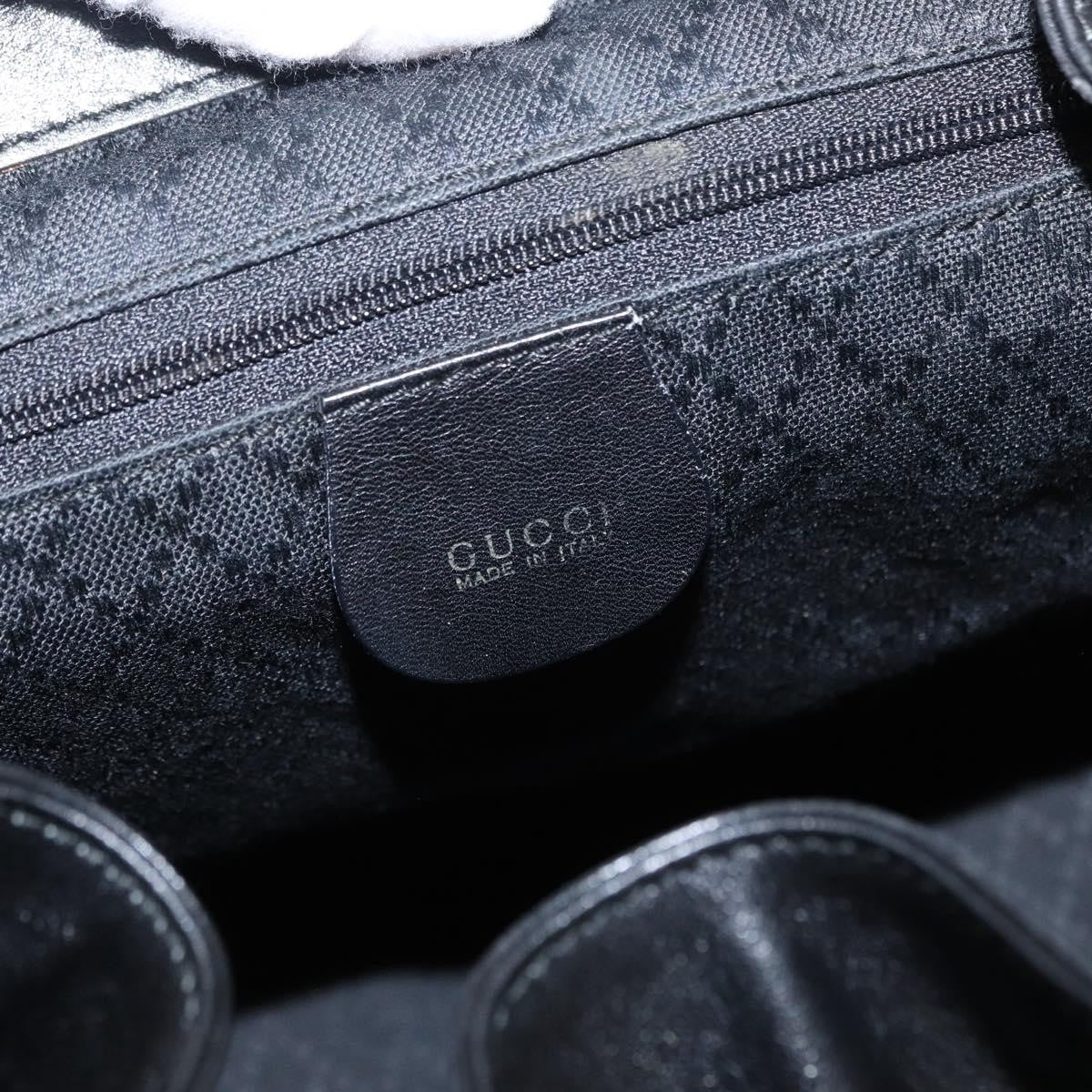 Gucci Vintage Bamboo Backpack Leather, BLACK, LEATHER, Backpack
