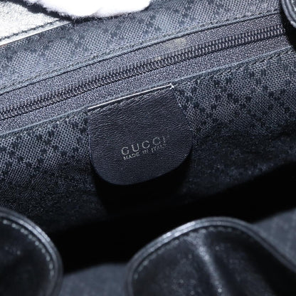 Gucci Vintage Bamboo Backpack Leather, BLACK, LEATHER, Backpack