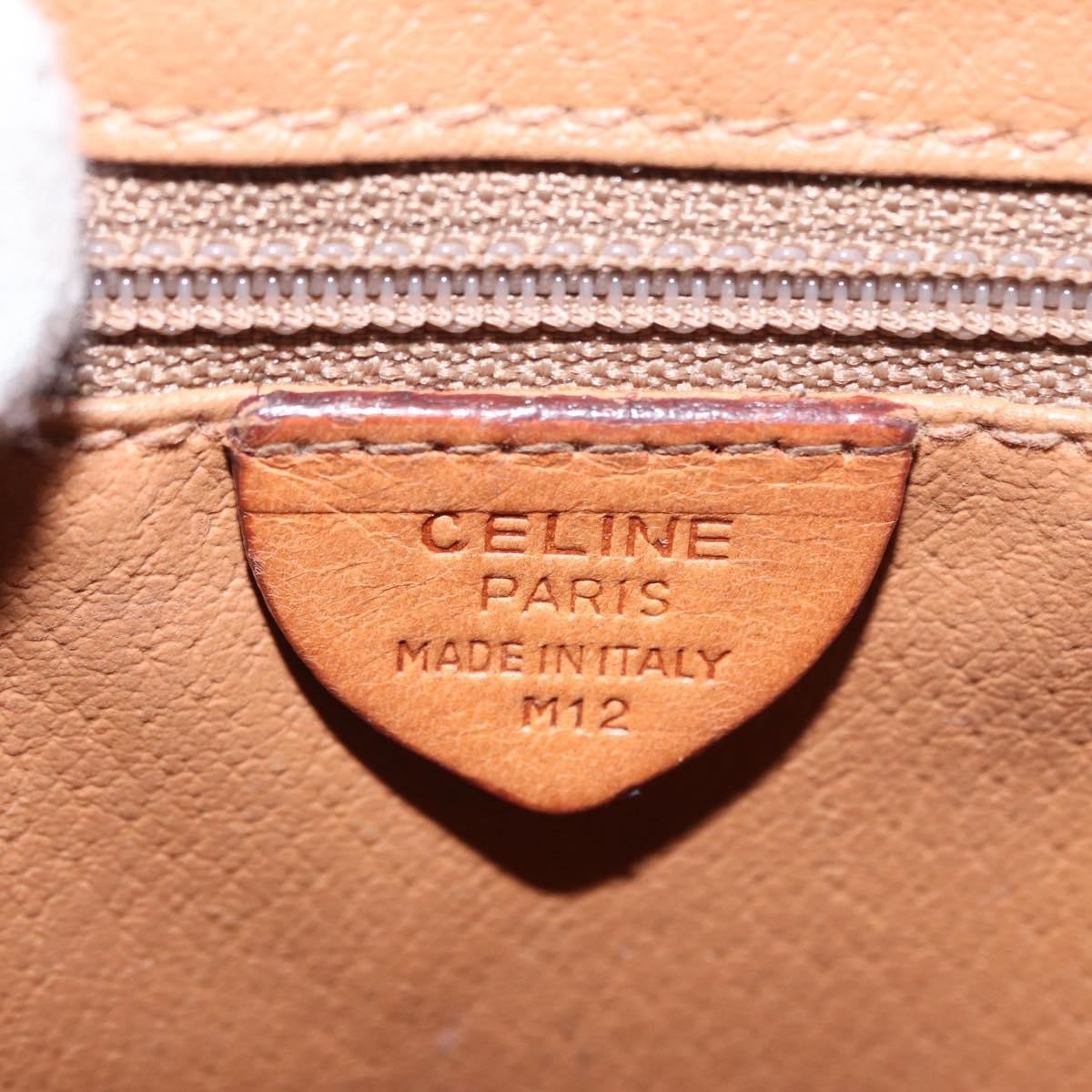 Celine Vintage Macadam Shoulder Bag Canvas and Leather, BROWN, CANVAS, Shoulder bag