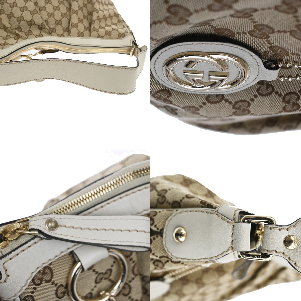 Gucci Sukey Shoulder Bag GG Canvas, BEIGE, CANVAS, Shoulder bag