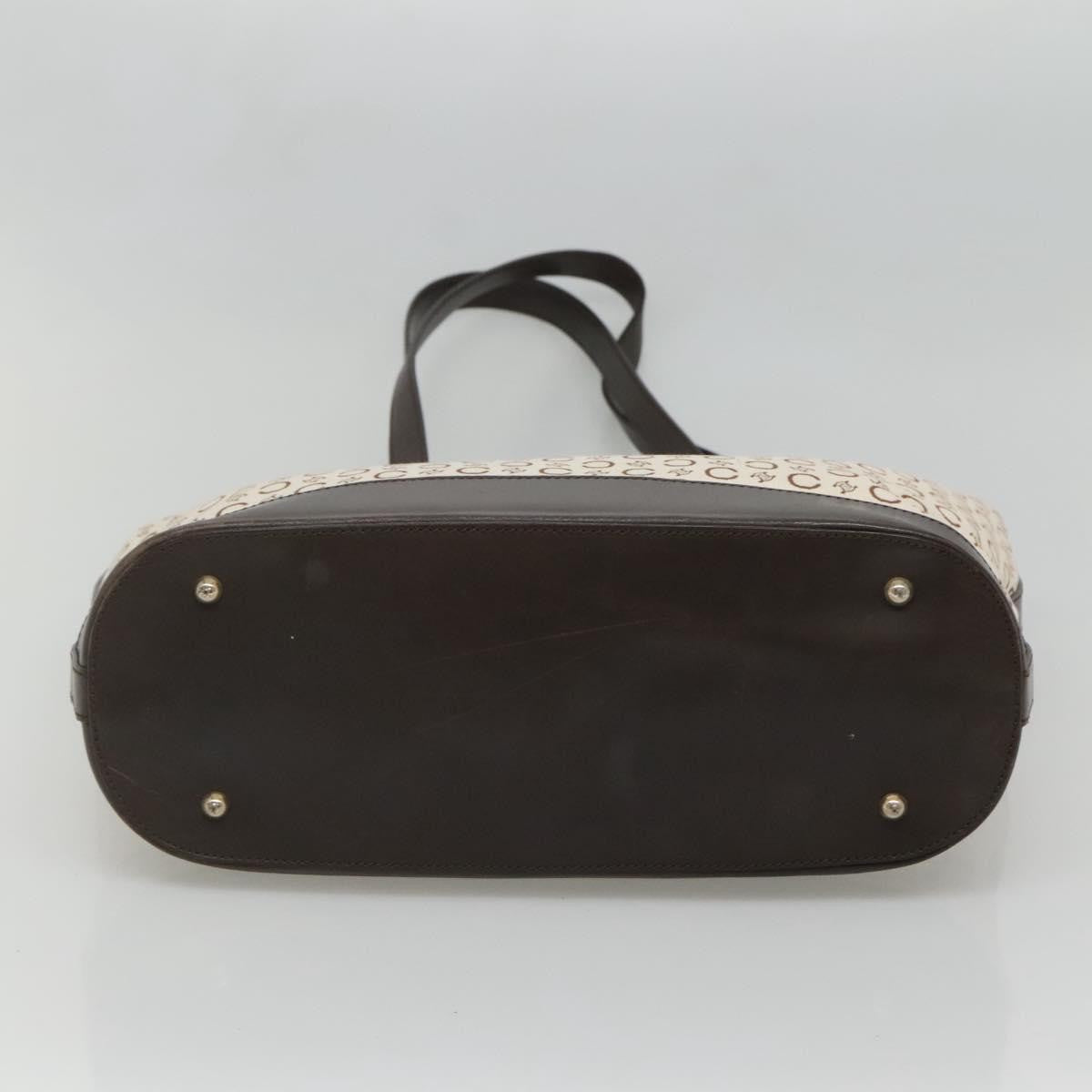 Celine Vintage Macadam Shopper Tote Leather, GOLD, CANVAS, Tote bag