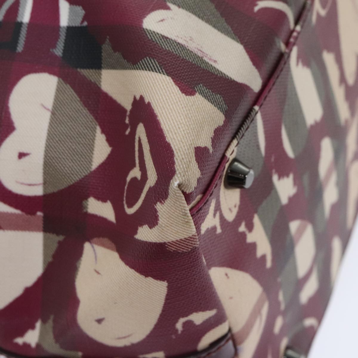 Burberry Open Tote Printed Canvas, BEIGE, CANVAS, Tote bag