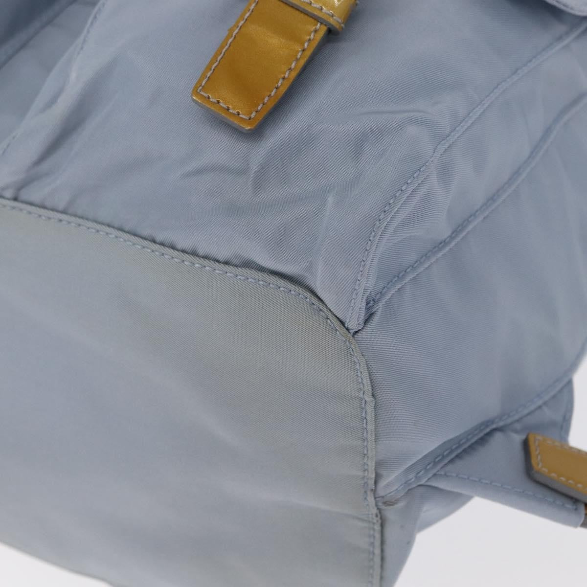 Prada Vela Double Front Pocket Backpack Tessuto with Saffiano Leather, BLUE, NYLON, Backpack