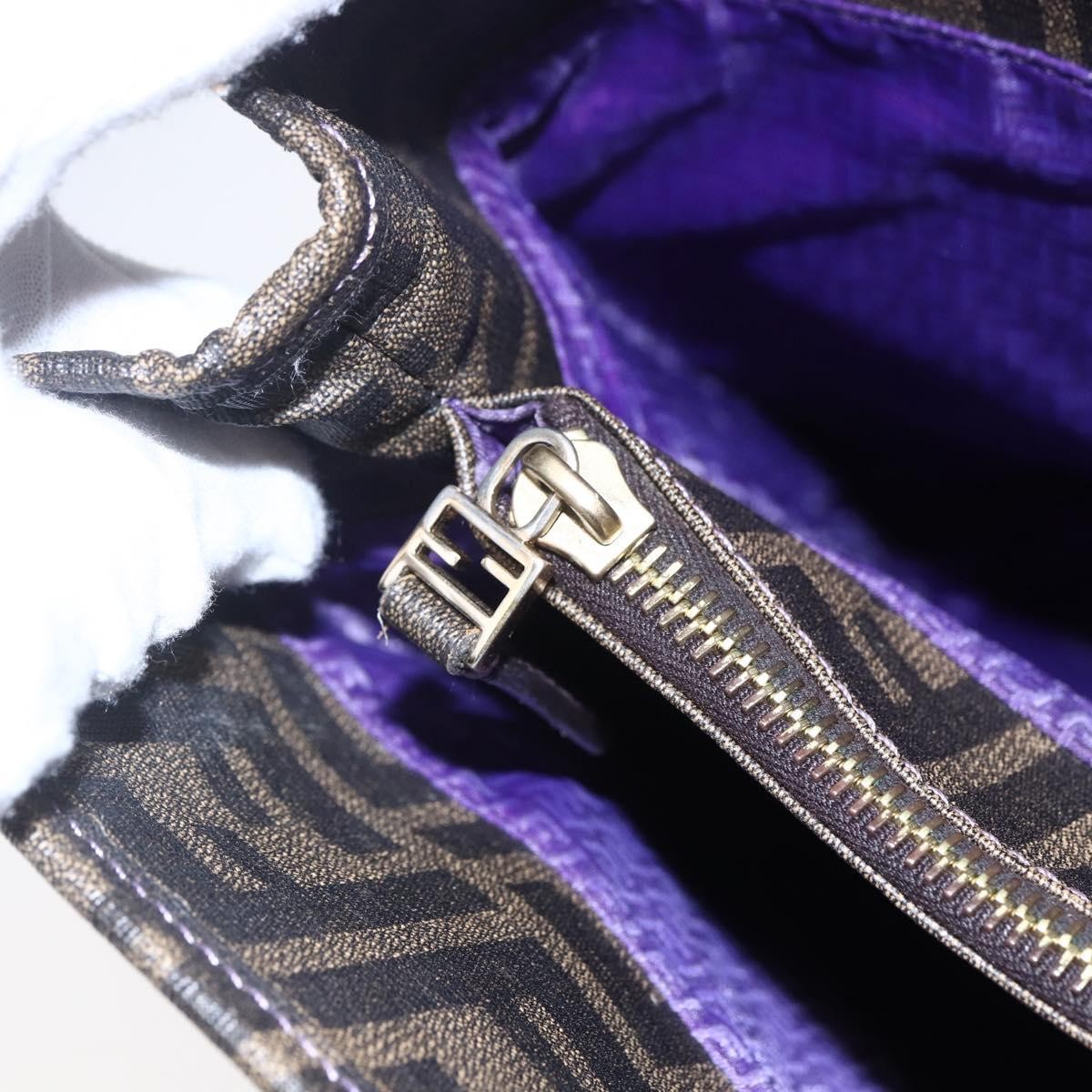 Fendi Compartment Shopping Tote Zucca Coated Canvas, BLACK, PVC, Tote bag