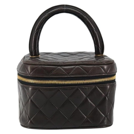 Chanel Vanity pouch Leather, BLACK, LEATHER, Toiletry Case