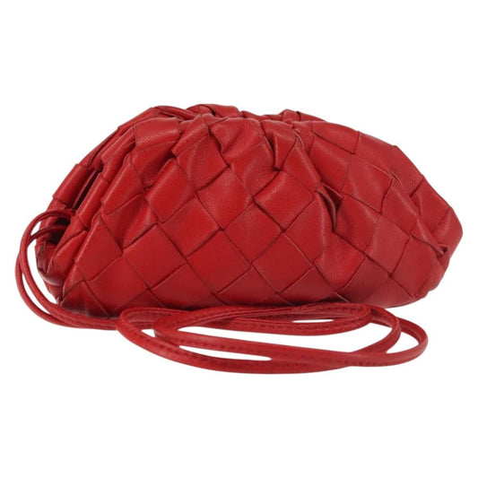 Bottega Veneta The Pouch Coin Purse Intrecciato Nappa, RED, LEATHER, Clutche & pouche