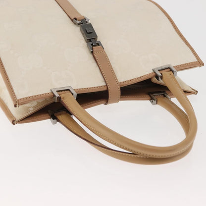 Gucci Vintage Jackie Handbag Canvas, BEIGE, CANVAS, Handbag