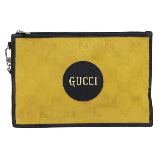 Gucci Off The Grid Zip Pouch GG Econyl, YELLOW, CANVAS, Clutche & pouche