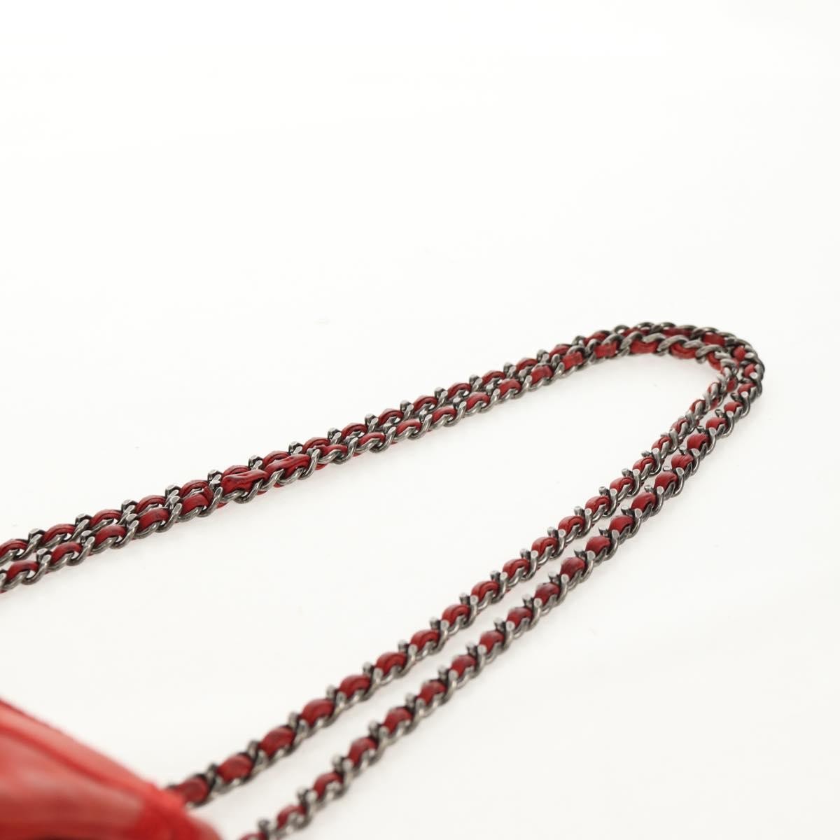 Chanel Diamond Stitch Chain Flap Bag Quilted Iridescent Calfskin, RED, LEATHER, Shoulder bag