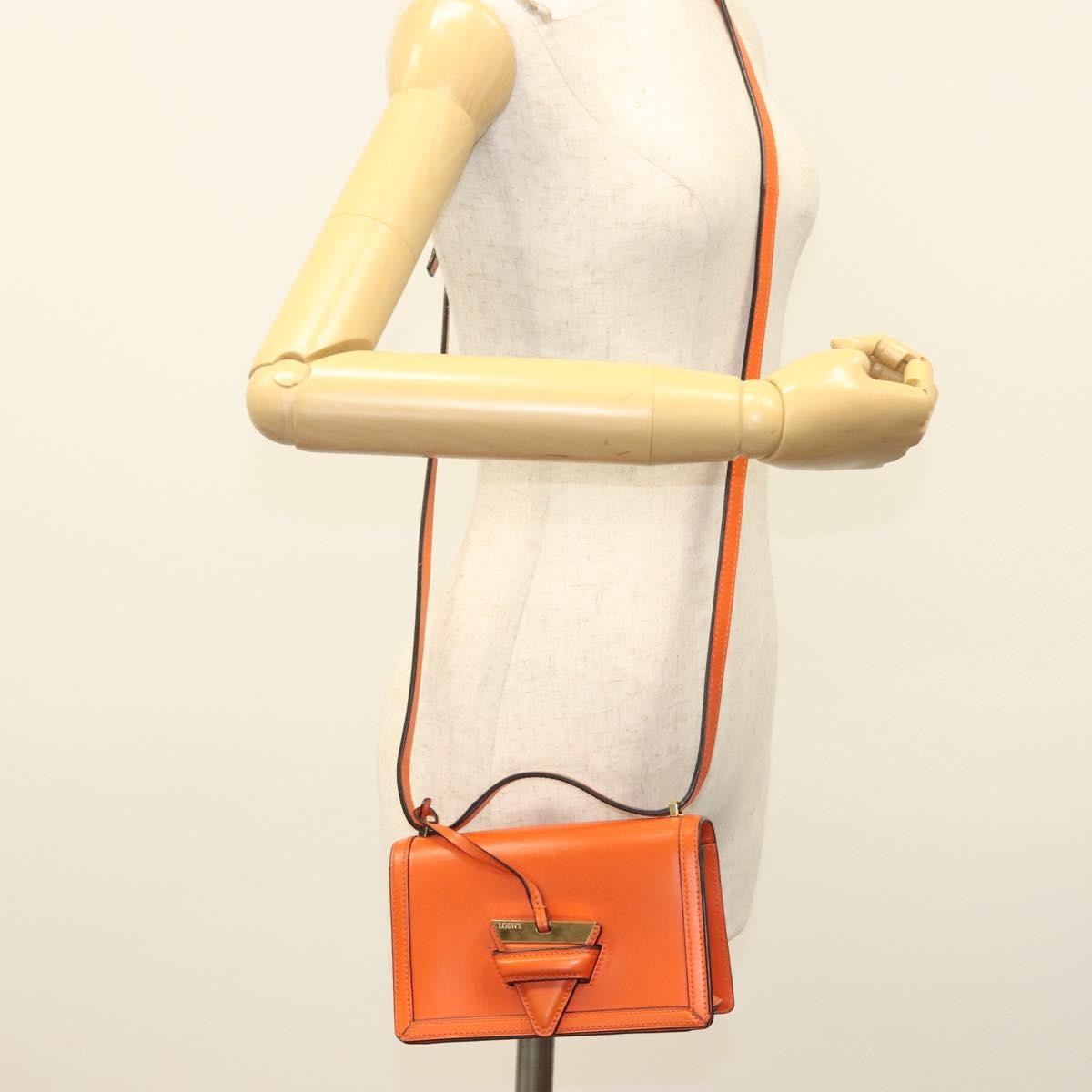 Loewe Barcelona Shoulder Bag Leather, ORANGE, LEATHER, Shoulder bag