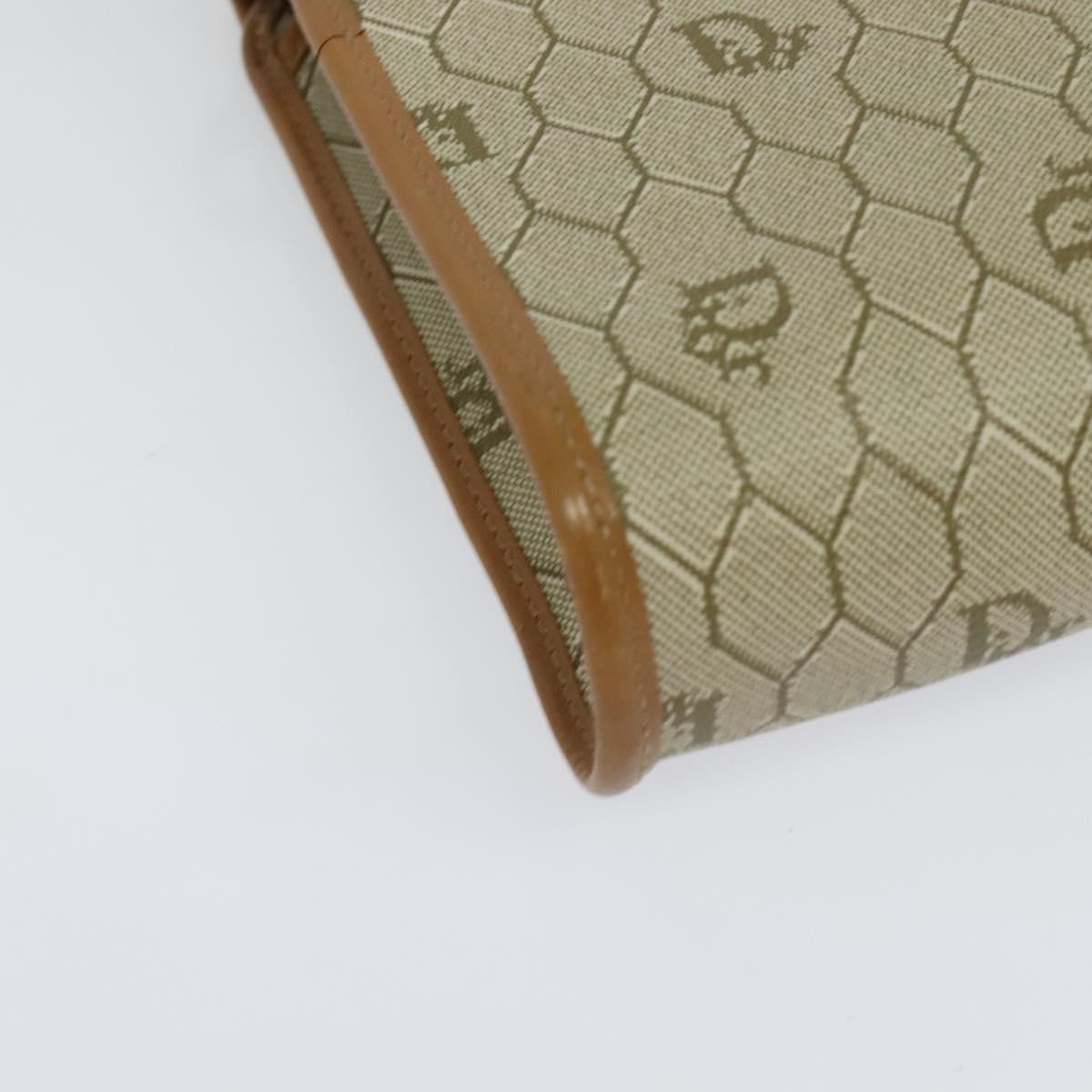 Christian Dior Vintage Honeycomb Flap Crossbody Bag Canvas and Leather, BEIGE, CANVAS, Crossbody bag