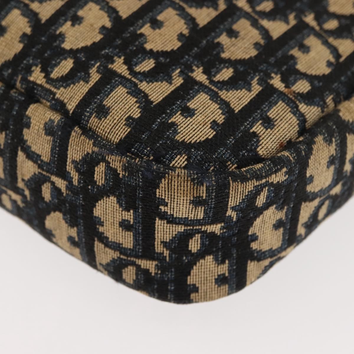 Christian Dior Vintage Trotter Crossbody Bag Diorissimo Coated Canvas, NAVY, CANVAS, Shoulder bag