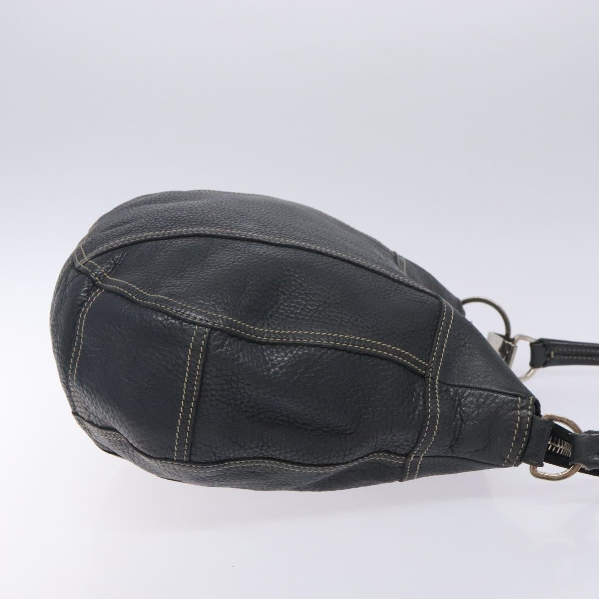 Prada Vintage Shoulder Bag Leather, NAVY, LEATHER, Shoulder bag