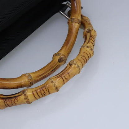 Gucci Bamboo Zip Pouch Nylon & Leather, BLACK, NYLON, Clutche & pouche