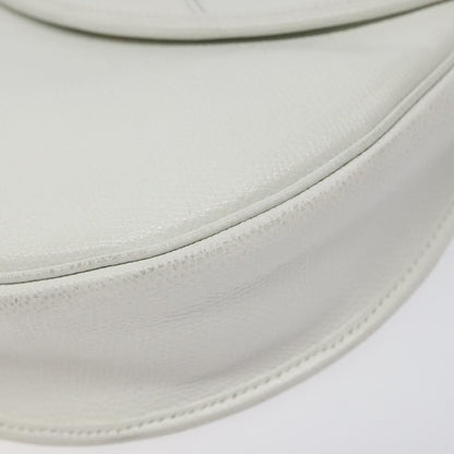Christian Dior Flap Shoulder Bag Leather, WHITE, LEATHER, Shoulder bag