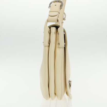 Salvatore Ferragamo Gancini Shoulder Bag Leather, BEIGE, LEATHER, Shoulder bag