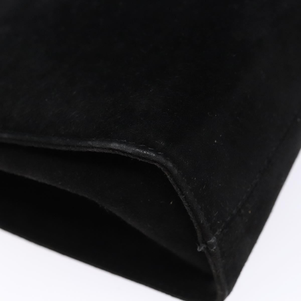 Salvatore Ferragamo Gancini Chain Shoulder Bag Suede, BLACK, SUEDE, Shoulder bag