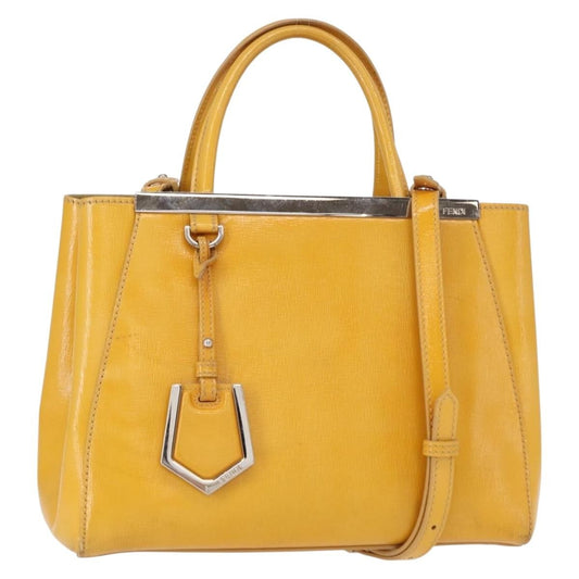 Fendi 2Jours Bag Leather, YELLOW, LEATHER, Handbag