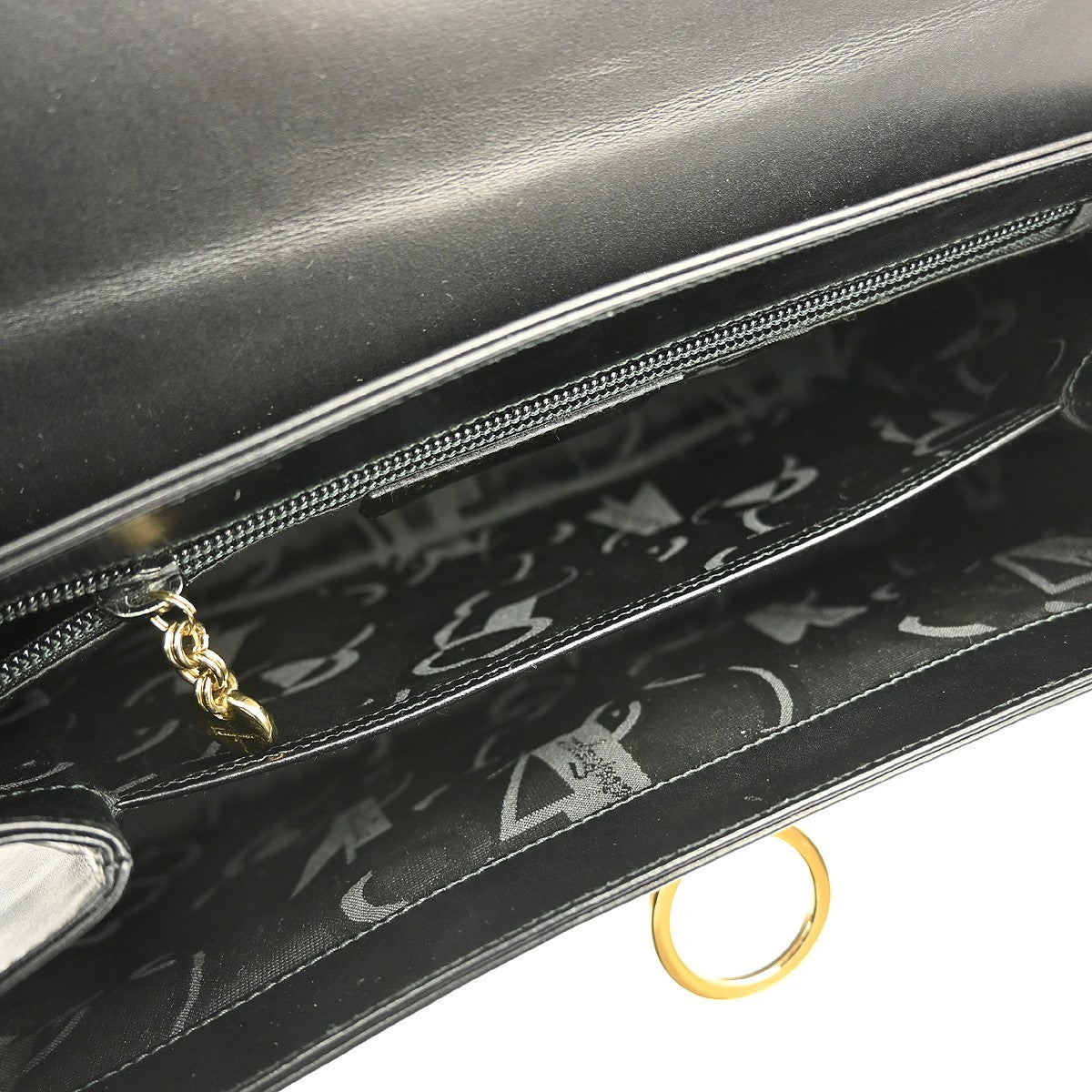 Salvatore Ferragamo Gancini handbag Leather, BLACK, LEATHER, Handbag