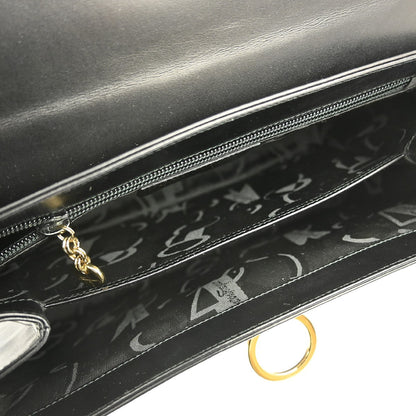 Salvatore Ferragamo Gancini handbag Leather, BLACK, LEATHER, Handbag