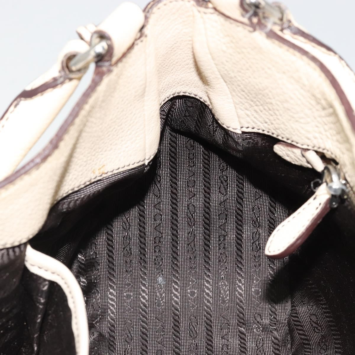 Prada Vintage Handbag Leather, White, Leather, Handbag