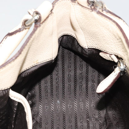 Prada Vintage Handbag Leather, White, Leather, Handbag