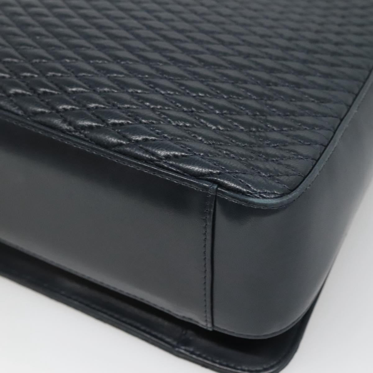 Bally Vintage Handbag Quilted Leather, NAVY, LEATHER, Handbag